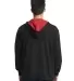 9601 Next Level French Terry Zip Up Hoodie in Black/ red back view