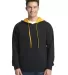 9601 Next Level French Terry Zip Up Hoodie in Black/ gold front view