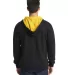 9601 Next Level French Terry Zip Up Hoodie in Black/ gold back view