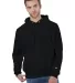 S1051 Champion Logo Reverse Weave Hoodie in Black front view