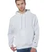 S1051 Champion Logo Reverse Weave Hoodie in White front view