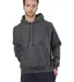 S1051 Champion Logo Reverse Weave Hoodie in Charcoal heather front view