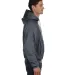 S1051 Champion Logo Reverse Weave Hoodie in Charcoal heather side view