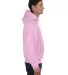 S1051 Champion Logo Reverse Weave Hoodie in Pink candy side view