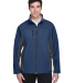 D997 Devon & Jones Men's Soft Shell Colorblock Jac in Navy/ dk chrcoal front view