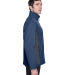 D997 Devon & Jones Men's Soft Shell Colorblock Jac in Navy/ dk chrcoal side view