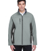 D997 Devon & Jones Men's Soft Shell Colorblock Jac in Charcl/ dk chrcl front view