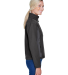 D997W Devon & Jones Ladies' Soft Shell Colorblock  in Blck/ dk chrcoal side view