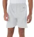 8187 Champion 6.3 oz. Ringspun Cotton Gym Shorts in Silver gray front view