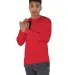 CC8C Champion Logo Long-Sleeve Tagless Tee in Red front view
