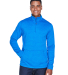 DG798 Devon & Jones Men's Newbury Mélange Fleece  in French blue hthr front view