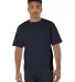 T105 Champion Logo Heritage Jersey T-Shirt in Navy front view
