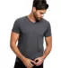 US Blanks US2200 Men's V-Neck T-shirt in Heather charcoal front view