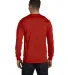 5186 Hanes 6.1 oz. Ringspun Cotton Long-Sleeve Bee in Deep red back view