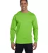5186 Hanes 6.1 oz. Ringspun Cotton Long-Sleeve Bee in Lime front view