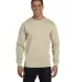 5186 Hanes 6.1 oz. Ringspun Cotton Long-Sleeve Bee in Sand front view