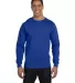 5186 Hanes 6.1 oz. Ringspun Cotton Long-Sleeve Bee in Deep royal front view