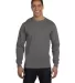 5186 Hanes 6.1 oz. Ringspun Cotton Long-Sleeve Bee in Smoke gray front view