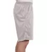 S162 Champion Logo Long Mesh Shorts with Pockets in Athletic grey side view