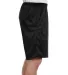 S162 Champion Logo Long Mesh Shorts with Pockets in Black side view