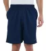 S162 Champion Logo Long Mesh Shorts with Pockets in Navy front view