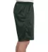 S162 Champion Logo Long Mesh Shorts with Pockets in Athltic dk green side view