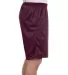 S162 Champion Logo Long Mesh Shorts with Pockets in Maroon side view