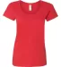 Gildan 64550L Softstyle Women's Deep Scoopneck T-S RED front view