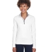 UltraClub 8230L Ladies' Cool & Dry Sport Quarter-Z WHITE front view