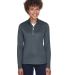 UltraClub 8230L Ladies' Cool & Dry Sport Quarter-Z CHARCOAL front view