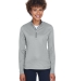 UltraClub 8230L Ladies' Cool & Dry Sport Quarter-Z GREY front view