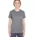UltraClub 8619L Ladies' Cool & Dry Heathered Perfo CHARCOAL HEATHER front view