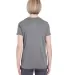 UltraClub 8619L Ladies' Cool & Dry Heathered Perfo CHARCOAL HEATHER back view