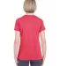 UltraClub 8619L Ladies' Cool & Dry Heathered Perfo RED HEATHER back view