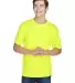 UltraClub 8620 Men's Cool & Dry Basic Performance  BRIGHT YELLOW front view