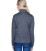 UltraClub 8618W Ladies' Cool & Dry Heathered Perfo NAVY HEATHER back view