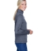 UltraClub 8618W Ladies' Cool & Dry Heathered Perfo NAVY HEATHER side view