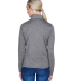 UltraClub 8618W Ladies' Cool & Dry Heathered Perfo CHARCOAL HEATHER back view