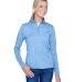 UltraClub 8618W Ladies' Cool & Dry Heathered Perfo COLMBIA BLU HTHR front view