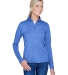 UltraClub 8618W Ladies' Cool & Dry Heathered Perfo ROYAL HEATHER front view