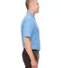UltraClub UC100 Men's Heathered Pique Polo COLMBIA BLU HTHR side view