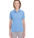 UltraClub UC100W Ladies' Heathered Pique Polo COLMBIA BLU HTHR front view