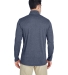 UltraClub 8618 Men's Cool & Dry Heathered Performa NAVY HEATHER back view