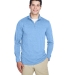 UltraClub 8618 Men's Cool & Dry Heathered Performa COLMBIA BLU HTHR front view