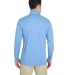UltraClub 8618 Men's Cool & Dry Heathered Performa COLMBIA BLU HTHR back view