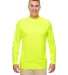 UltraClub 8622 Men's Cool & Dry Performance Long-S BRIGHT YELLOW front view
