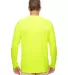 UltraClub 8622 Men's Cool & Dry Performance Long-S BRIGHT YELLOW back view