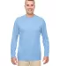 UltraClub 8622 Men's Cool & Dry Performance Long-S COLUMBIA BLUE front view