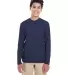UltraClub 8622Y Youth Cool & Dry Performance Long- NAVY front view
