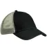 Big Accessories BA601 Washed Trucker Cap in Black / gray front view